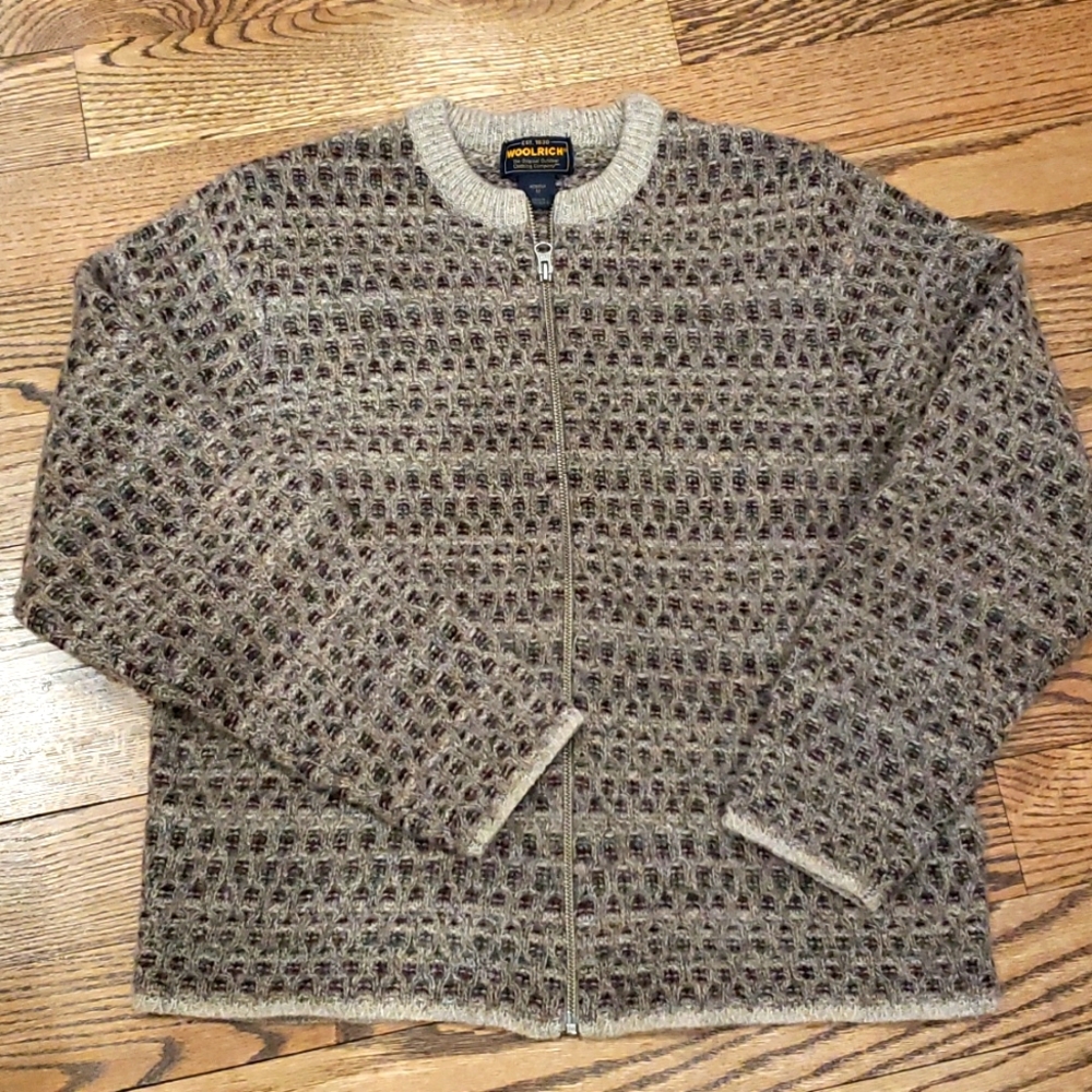 Woolrich Women's Textured Zip-Front Sweater - Gray Brown